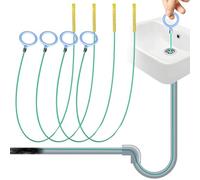 MYLERCT 4 unidades de desatascador de desagües, 90 cm de largo, espiral de desagüe, gancho flexible para desatascador de desagües, espiral de limpieza, con anillo de tracción, para desagüe de suelo