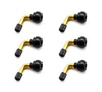 MYLERCT 6 Piezas PVR70 Adaptador Válvula de Rueda, 90 Grados Extensiones de Válvulas, Latón Válvula de Neumático sin Cámara Adecuado para Motos, Coches, Bicicletas