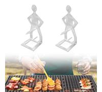MYLERCT Soportes para Salchichas de Barbacoa 2 Piezas 205 x 75 mm Acero Inoxidable Estante para Salchichas Hombres de Pie Soporte para Barbacoa Accesorios para Barbacoa Regalos para Hombres