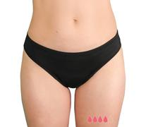 MYLILY Bañador Menstrual Niñas, Adolescentes & Mujer | Braga de Baño con Estampado Verano | Piscina, Mar & Playa | 2-3 Tampones, Antifugas, Neutro al Olor, Oeko-Tex | Negro, XS (176)