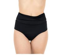 MYLILY Braga de Baño Menstrual Mujer & Niña Talle Alto Vientre Plano | para Piscina & Mar | Corte Twist, Protección 4 Tampones | Antifugas, Neutro al Olor, Oeko-Tex | Negra, S (182)