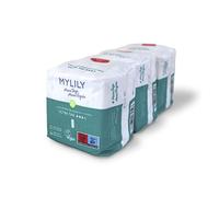 MYLILY® Compresas sanitarias día| 100% algodón orgánico certificado | 0% productos químicos | protección extra por la noche | empaquetadas individualmente| (Tag x3)