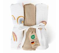 MYLILY | muselinas Bebe Set de Tres | gasas Bebe Algodon 100% | pañales de Muselina