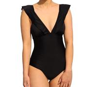 MYLILY Traje de Baño con Volantes Para Período | Bañador Mujer Negro Para Natación