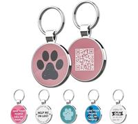 MYLUCKYTAG ID de mascota con código QR | Etiqueta personalizada para collar de perro y gato | Perfil en línea con correo electrónico de alerta de ubicación escaneado instantáneo