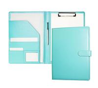 Mymazn - Portfolio A4 de piel sintética para archivar documentos (A4, archivador de documentos A4, archivador, planchas y portafolios, color turquesa pálido