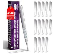 MyMed Cuchillas #14R Bisturís Dermaplaning con mango Dermaplane, paquete de 15 maquinillas de afeitar Dermaplane para cara de mujer + mango Dermaplane #3, herramienta de dermaplaning para cara
