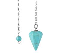 MYMEO Colgante de péndulo de piedra natural, piedra preciosa de cuarzo rosa, amatista, turquesa, 7-turquesa