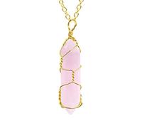 MYMEO Colgante de piedra natural de cuarzo con cristal hexagonal puntiagudo y péndulo, accesorios de joyería para collar unisex
