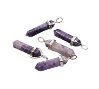 MYMEO Colgantes de piedra natural con punta de péndulo, cristales, piedras preciosas para bricolaje, joyería, collares, accesorios