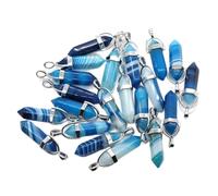 MYMEO Colgantes de piedra natural con punta de péndulo, cristales, piedras preciosas para bricolaje, joyería, collares, accesorios