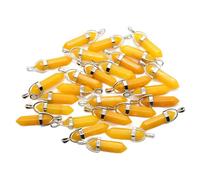 MYMEO Colgantes de piedra natural con punta de péndulo, cristales, piedras preciosas para bricolaje, joyería, collares, accesorios