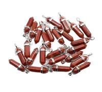 MYMEO Colgantes de piedra natural con punta de péndulo, cristales, piedras preciosas para bricolaje, joyería, collares, accesorios