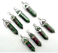 MYMEO Colgantes hexagonales de piedra natural, lapislázuli, turquesa, cuarzo, cristal, aventurina, ópalo, joyería, collares, accesorios, 10 unidades