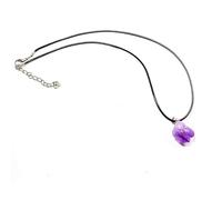 MYMEO Collar de flores de amatista natural, piedra irregular, joyería para regalo, colgante ajustable para mujer