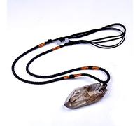 MYMEO - Collar unisex para adultos espiritualidad de cuarzo ahumado con colgante de cristal natural amarillo 30-35 mm