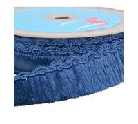MYMERCERIE - Bobina de 10 m flecos con galón festoneado, 34 mm, color azul marino