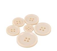 MYMERCERIE Lote de 6 botones redondos con 2 agujeros clásicos, 17 mm, color marfil