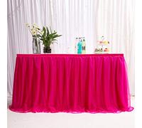 MYMM 14ft / 426cm Rojo Falda de la Tabla,Gasa romántica del Escritorio de Tulle tutú,decoración de la Tabla, Boda, cumpleaños, Partido, Barra, Baile de Fin de Curso