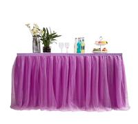 MYMM 3FT / 90CM Púrpura Falda de la Tabla,Gasa romántica del Escritorio de Tulle tutú,decoración de la Tabla, Boda, cumpleaños, Partido, Barra, Baile de Fin de Curso
