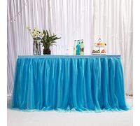MYMM 3ft / 91cm Azul Falda de la Tabla,Gasa romántica del Escritorio de Tulle tutú,decoración de la Tabla, Boda, cumpleaños, Partido, Barra, Baile de Fin de Curso