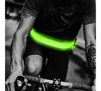 MYMM Cinturón LED para Correr con USB Recargable, Exterior Reflectante Brillante de Alta Visibilidad para Corredores, Corredores, Caminantes, dueños de Mascotas, Ciclistas (Verde)