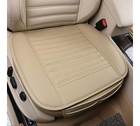 MYMM Cojín de Asiento, protección del Asiento de Coche, cómodo y Transpirable Cuatro Estaciones Generales PU Cuero Bambú carbón de leña Transpirable Coche Interior (Beige)