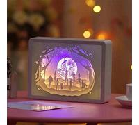 MYMM Escultura de papel 3D luz de la noche corte de papel sombra caja de luz niños adultos decoración luz del estado de ánimo interior sala de estar dormitorio decoración de la cabecera (One Piece)