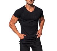 Mymyguoe Athletic T Shirt Herren Bodybuilding Tee Shirts Gym Running Top Outdoor Workout Fitnessshirts Activewear Unterhemd Laufshirts V-Ausschnitt Muskelshirts Workout Muskel Shirts