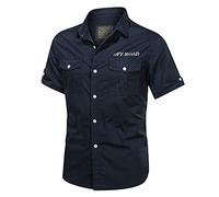 Mymyguoe Camisa de trabajo de secado rápido para hombre con muchos bolsillos, camiseta funcional informal, camisa de safari, camisa de pesca para exteriores, camisa de trabajo, táctica, para