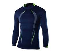 Mymyguoe Camiseta de ciclismo para hombre, camiseta de compresión, camiseta de manga larga, camiseta funcional, de secado rápido, camiseta de entrenamiento, transpirable, parte superior deportiva