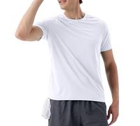 Mymyguoe Camiseta deportiva para hombre de cuello redondo para verano, camiseta básica de manga corta, camiseta de correr, secado rápido, camiseta deportiva de manga corta, camiseta de culturismo