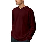 Mymyguoe Camiseta funcional para hombre, ligera, elástica, transpirable, ajustada, deportiva, de manga larga, de compresión, sudadera con capucha, rojo, XL