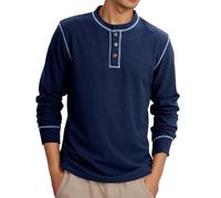 Mymyguoe Camiseta Henley con botones de manga larga para hombre, sudaderas de lino, manga larga, polo, ropa interior, camiseta funcional, senderismo, deportes al aire libre, sudaderas deportivas