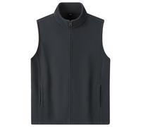 Mymyguoe Chaleco de forro polar para hombre, chaleco de forro polar, térmico, aislamiento térmico, con forro, cuello alto, bolsillos, chaqueta de forro polar, chaleco de trabajo resistente al viento