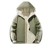 Mymyguoe Chaqueta acolchada para hombre, otoño e invierno, chaqueta de plumón con capucha, chaqueta de softshell impermeable, resistente al viento, chaqueta de entretiempo, chaqueta de invierno cálida