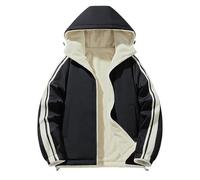 Mymyguoe Chaqueta acolchada para hombre, otoño e invierno, chaqueta de plumón con capucha, chaqueta de softshell impermeable, resistente al viento, chaqueta de entretiempo, chaqueta de invierno cálida