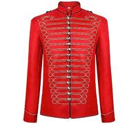 Mymyguoe Chaqueta para hombre Steampunk Hussar Napoleón Militar Drummer Desfile Chaqueta Militar Hussar Baterista Festival Música Abrigo Capilla de Marcha Blazer Disfraz Victoriano Frac Uniforme, Q1