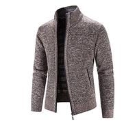 Mymyguoe Chaqueta tradicional para hombre, chaqueta de forro polar, cuello alto con cremallera, chaqueta de invierno, chaqueta de punto, abrigo de forro polar, Oktoberfest, traje regional, chaqueta de