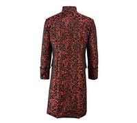 Mymyguoe Chaqueta victoriana retro para hombre, abrigo medieval steampunk, vintage, largo, uniforme, disfraz punk, chaqueta de esmoquin, rojo, XXXXL