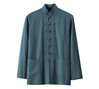 Mymyguoe Chino artes marciales hombres chaqueta camisa de lino hombres verano tradicional uniforme ropa exterior para artes marciales Kung Fu Tai Chi Wushu hombres mujeres traje estilo tango manga