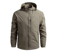 Mymyguoe Chubasquero para hombre, transpirable, chaqueta softshell, manga larga, ligera, cortavientos, chaqueta de entretiempo, parka de lluvia, chaqueta cortavientos, chaqueta impermeable para