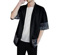 Mymyguoe Hombres Tradicional Estilo Chino Tang Traje Camisas de Lino Taiji Qi Gong Artes Marciales Wing Chun Shaolin Tai Chi Taekwondo Chales Chándal Hecho a Mano Ropa Kung Fu Tai Chi, Negro , 3XL