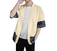 Mymyguoe Hombres Tradicional Estilo Chino Tang Traje Camisas de Lino Taiji Qi Gong Artes Marciales Wing Chun Shaolin Tai Chi Taekwondo Chales Chándal Hecho a Mano Ropa Kung Fu Tai Chi, beige, M