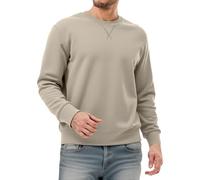 Mymyguoe Jersey de forro polar para hombre, manga larga, sin capucha, elástico, de forro polar, monocolor, para invierno, cálido, para el tiempo libre, para exteriores, caqui, XXL