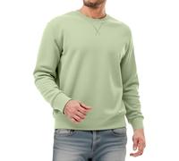 Mymyguoe Jersey de forro polar para hombre, manga larga, sin capucha, elástico, de forro polar, monocolor, para invierno, cálido, para el tiempo libre, para exteriores, verde, 3XL