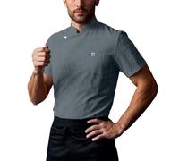 Mymyguoe Kimono japonés chaqueta de chef para hombre manga 3/4 uniforme de trabajo camisa de jefe uniforme de panadería ropa de cocina profesional hotel uniforme japonés tradicional