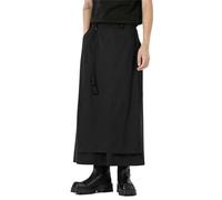 Mymyguoe Pantalones de yoga suaves japoneses para hombre, seda de hielo, hakama-Kung-Fu, pantalones de seda de hielo para hombre con dobladillo ancho, kimono de Wushu, pantalones anchos chinos, hip