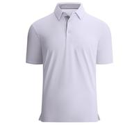 Mymyguoe Polo de manga corta para hombre, informal, transpirable, camiseta de golf, monocolor, con botones, camiseta deportiva de secado rápido, con botones, camiseta de ocio, Blanco, XL