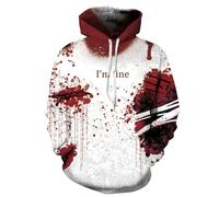 Mymyguoe Sudadera con capucha para hombre, disfraz de Halloween, salpicaduras de sangre, estampado de sangre, sudadera con capucha para fiesta de Halloween, con capucha, horror, horror, sudadera con